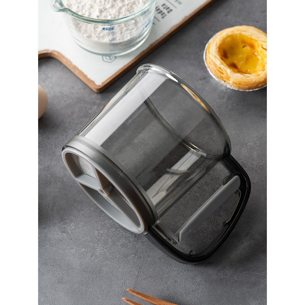 Handheld Semi-Automatic Flour Sifter | Plastic/Stainless Steel for Home Baking | Powder & Sugar Filter Tool